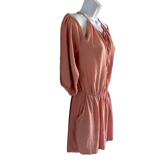 Soprano Dusty Pink Cold Shoulder Romper with Pockets Women's Size Large - Picture 3 of 8
